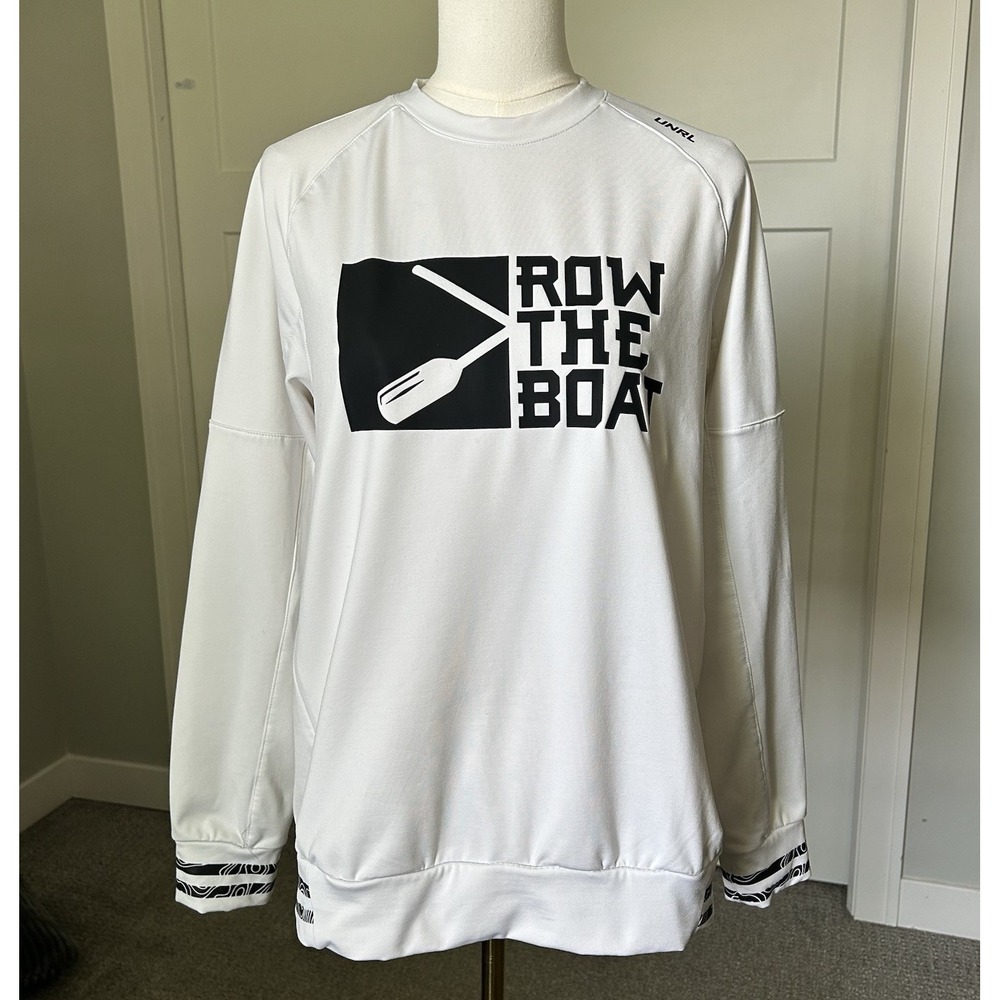 UNRL Row The Boat Crossover Crewneck Sweatshirt White Men's Small Minnesota RTB
